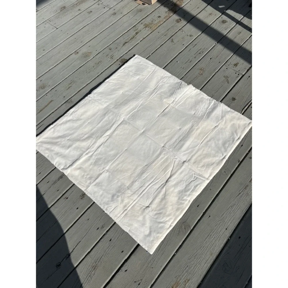 Handmade Blue White Checkerboard Patchwork Quilt Hand Tied Rustic Lap Blanket